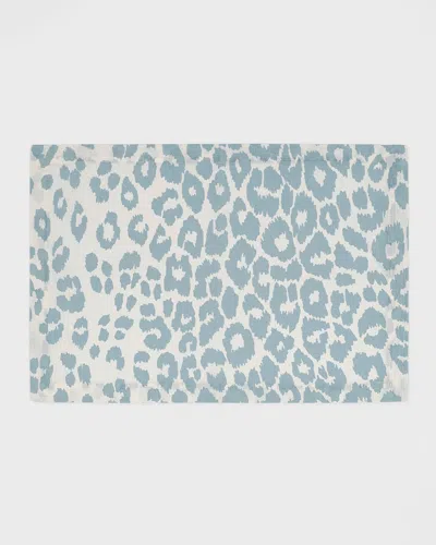 Matouk Schumacher Iconic Leopard Placemats, Set Of 4 In Sky