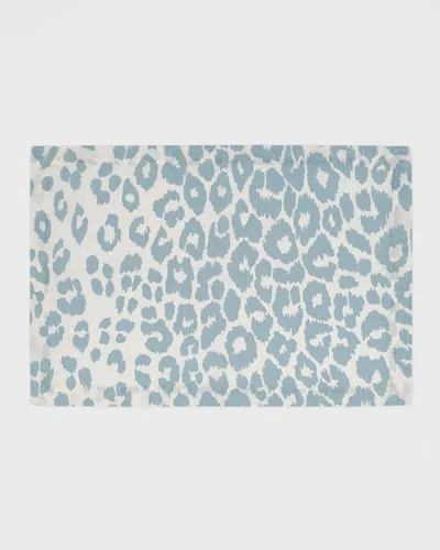 Matouk Schumacher Iconic Leopard Placemats, Set Of 4 In Blue