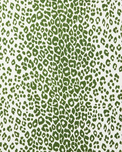 Matouk Schumacher Iconic Leopard Round Tablecloth, 90" In Green