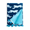 Matouk Schumacher Leaping Leopard Beach Towel In Blue