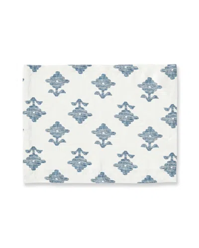 Matouk Schumacher Rubia Linen Placemats, Set Of 4 In Blue