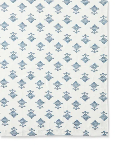 Matouk Schumacher Rubia Linen Tablecloth, 70" X 108" In Blue