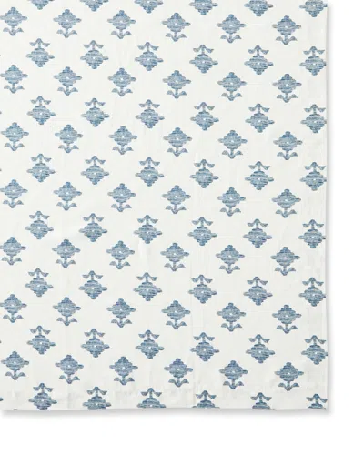 Matouk Schumacher Rubia Linen Tablecloth, 70" X 126" In Blue