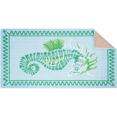 Matouk Seahorse Beach Towel In Aquamarine