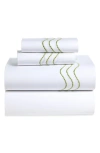 Matouk Serena Embroidered Percale Sheet Set In White