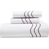 Matouk Serena Embroidered Percale Sheet Set In Brown