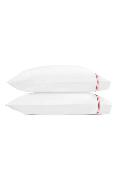 MATOUK MATOUK SET OF 2 AMARA TRIPLE PEARL EMBROIDERED COTTON PILLOWCASE