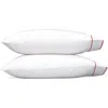 Matouk Set Of 2 Ansonia 500 Thread Count Cotton Percale Pillowcases In White/chinese Red