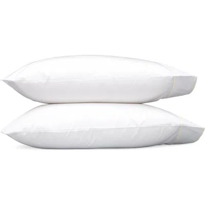 Matouk Ansonia Percale Standard Pillowcase, Pair In White/ivory