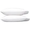 Matouk Set Of 2 Ansonia 500 Thread Count Cotton Percale Pillowcases In White/white