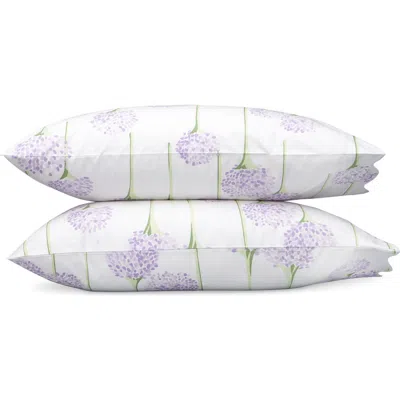Matouk Set Of 2 Floral Cotton Percale Pillowcases In Lavender