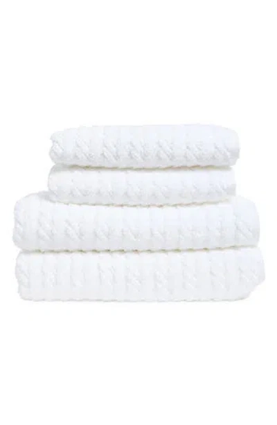 Matouk Seville 4-piece Cotton Bath Towel Set In White