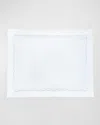 Matouk Standard Scallops Embroidered Sham In White/lagoon