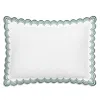Matouk Stella Scalloped Embroidered Boudoir Sham In Green