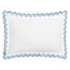 Matouk Stella Scalloped Embroidered Boudoir Sham In Blue