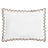 Matouk Stella Scalloped Embroidered Boudoir Sham In Brown