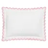 Matouk Stella Scalloped Embroidered Boudoir Sham In Pink
