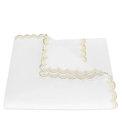 Matouk Stella Scalloped Embroidered Duvet Cover, Full/queen In Gold