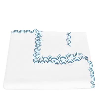 Matouk Stella Scalloped Embroidered Duvet Cover, Full/queen In Blue