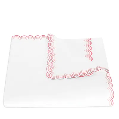 Matouk Stella Scalloped Embroidered Duvet Cover, King In White
