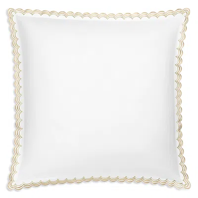 Matouk Stella Scalloped Embroidered Euro Sham In White