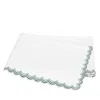 Matouk Stella Scalloped Embroidered Flat Sheet, Full/queen In Green