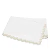 Matouk Stella Scalloped Embroidered Flat Sheet, King In White