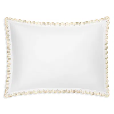 Matouk Stella Scalloped Embroidered King Sham In White