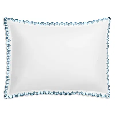 Matouk Stella Scalloped Embroidered King Sham In Blue