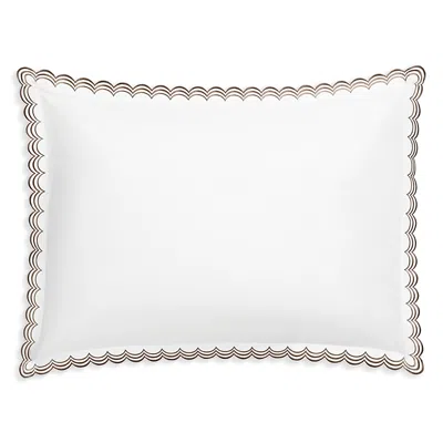Matouk Stella Scalloped Embroidered King Sham In White