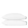 Matouk Stella Scalloped Embroidered Standard Pillowcase, Pair In Green