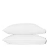 Matouk Stella Scalloped Embroidered Standard Pillowcase, Pair In Brown
