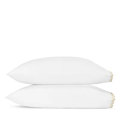 Matouk Stella Scalloped Embroidered Standard Pillowcase, Pair In White