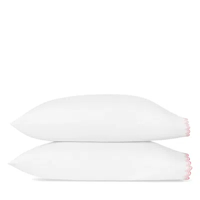 Matouk Stella Scalloped Embroidered Standard Pillowcase, Pair In White