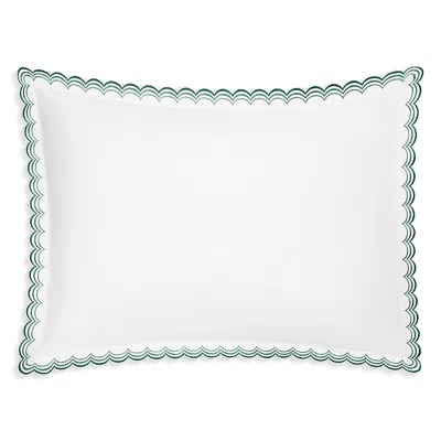 Matouk Stella Scalloped Embroidered Standard Sham In Green