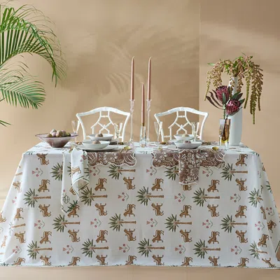Matouk Tiger Palm Round Tablecloth, 70 In Multi