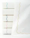 Matouk Two Scallops Embroidered 350 Thread Count Pillowcases In White