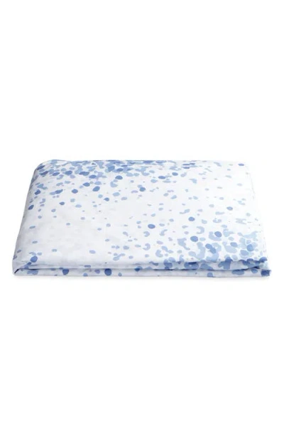 Matouk X Lulu Dk Poppy 500 Thread Count Egyptian Cotton Percale Fitted Sheet In Blue