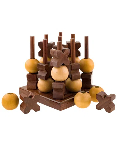 Matr Boomie 3d Tic Tac Toe Game Set In Brown