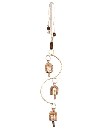 Matr Boomie 6.5in Rustic Noah Cow Bell Wind Chime In Brass