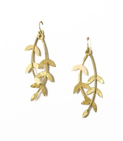 Matr Boomie Aamani Linear Vine Dangle Earring In Metallic