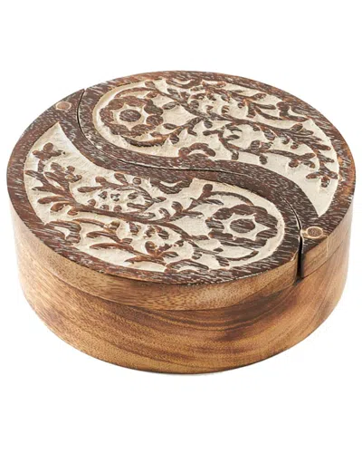 Matr Boomie Aashiyana Yin Yang Wooden Pivot Box In Brown