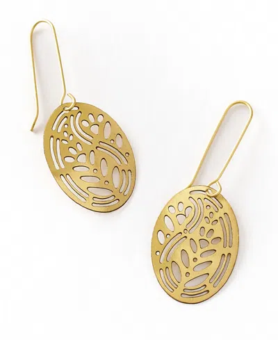 Matr Boomie Adhya Oval Drop Hook Earrings In Gold