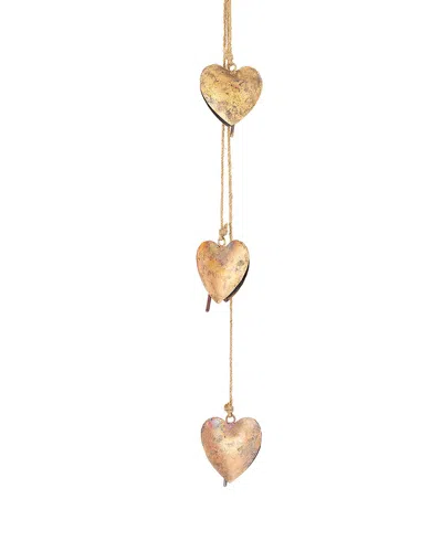 Matr Boomie Alaya Heart Trio Wind Chime In Brass