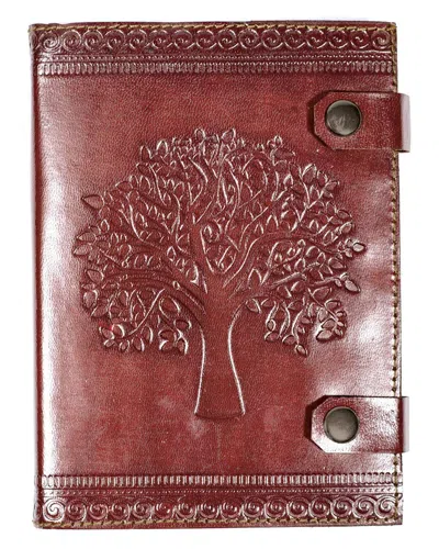 Matr Boomie Aranyani Tree Of Life 5x7 Leather Journal In Brown