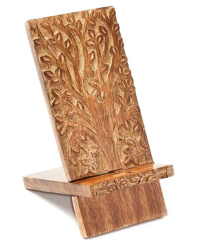Matr Boomie Aranyani Tree Of Life Phone Stand For Desk In Brown