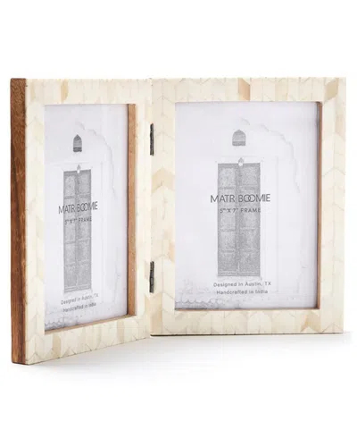 Matr Boomie Artemis 5x7 Double Picture Frame In Cream