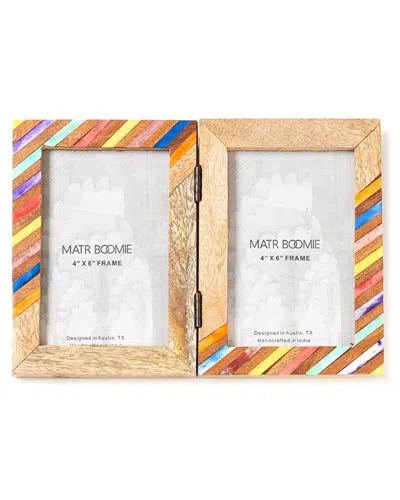 Matr Boomie Banka Mundi 4x6 Double Picture Frame In Multicolor