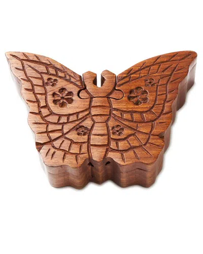 Matr Boomie Butterfly Puzzle Box In Brown