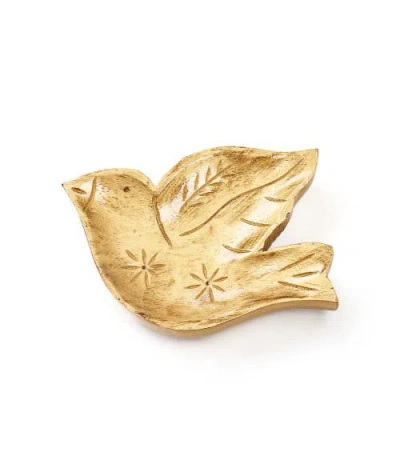 Matr Boomie Chamak Bird Trinket Dish In Gold